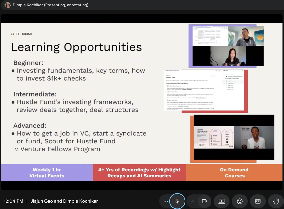 Angel Squad Learning Opportunities